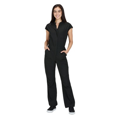 koi - Solis - Women's Nine-Pocket Zipper Front Boot Cut Anja Jumpsuit