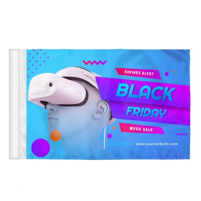 8" x 12" Digital Printed Antenna Flags with Clip - ePoly 1 Ply