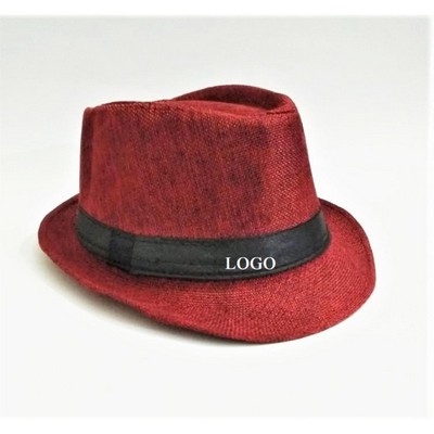 Unisex Vintage Twill Linen Fedora Hat