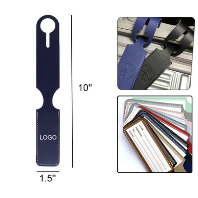 10" Custom PU Leather Luggage Tag w/Name Card & Address Label