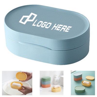 Portable Pp Plastic Soap Box Holder W/ Lid