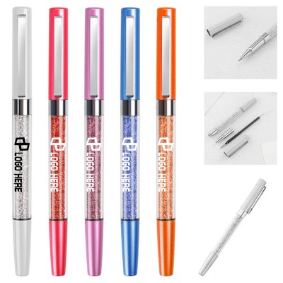 Metal Ballpoint Pen W/ Crystal Tube