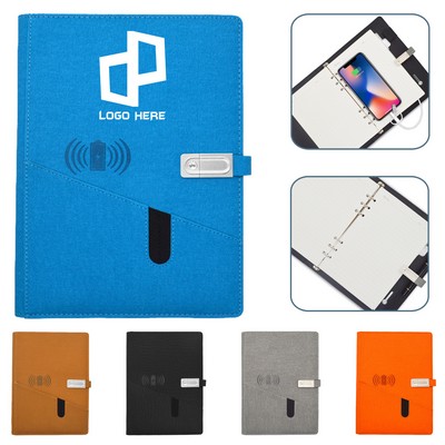 Wireless Charging Notebook W/ 16G Usb Flash Disk