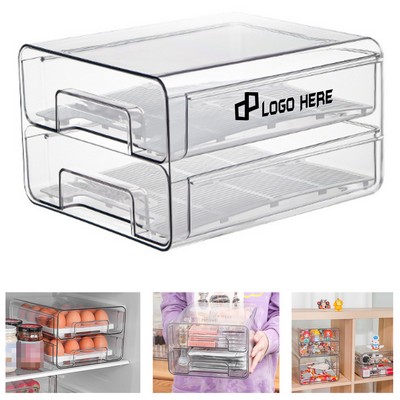 Two-Layer Egg Holder Box For Refrigerator