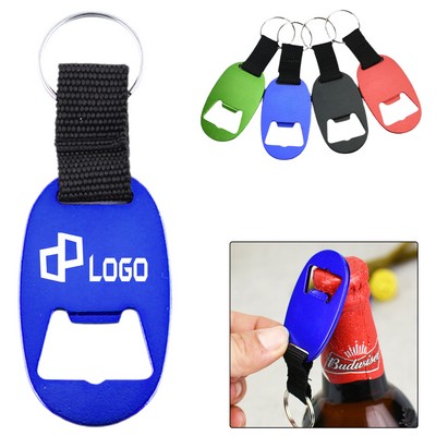 Metal Key Tag Keychain W/ Bottle Opener