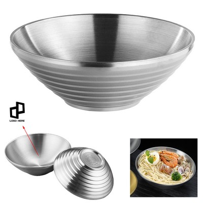 7.09" Diameter 304 Stainless Steel Noodles Food Bowl