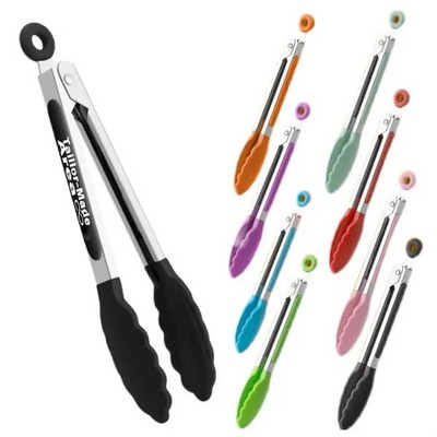 High Temperature Black Resistant Kitchen Silicone Tongs