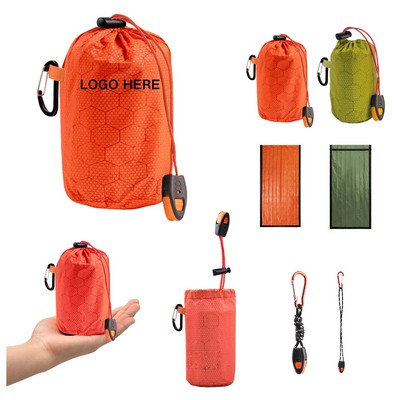 Emergency Sleeping Bag with Whistle and Carabiner