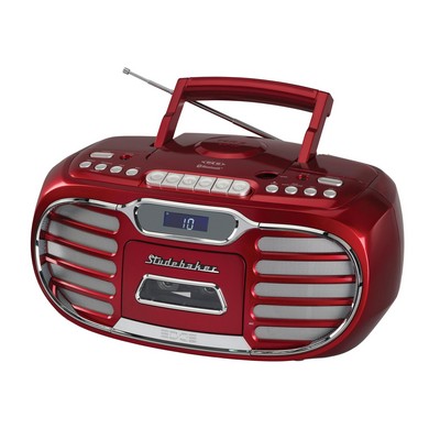 Studebaker Retro Edge Big Sound Bluetooth Boombox w/Cd/Cassette Player-Recorder And Am/Fm Radio