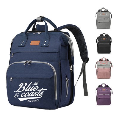 Nylon Laptop Backpack with USB Port and Anti-Theft Pocket