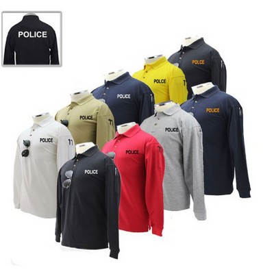 Police Preshrunk 100% Polycotton Tactical Long Sleeve Polo Shirt