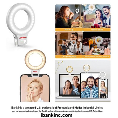 iBank ® Professional Clip On Rechargeable Selfie Ring Light for Phone, Laptop with 60 LEDs