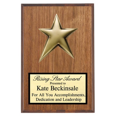 Gold Star Mount on 9"x12" Simulated Plaque