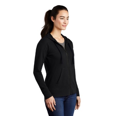 Sport-Tek Women's PosiCharge Tri-Blend Wicking Fleece Full-Zip Hooded Jacket