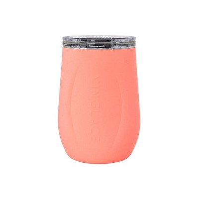(Color:Coral) Glass Lined Wine Glass