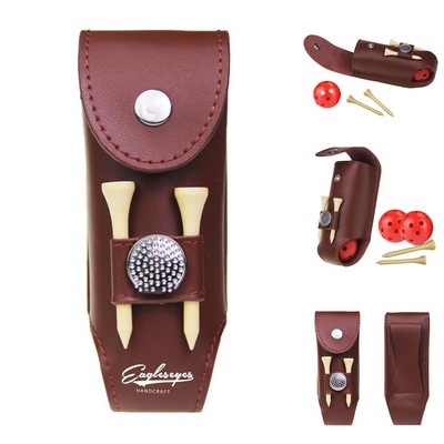 Leather Golf Ball Bag