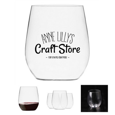 12 Oz Stemless Plastic Wine Glass