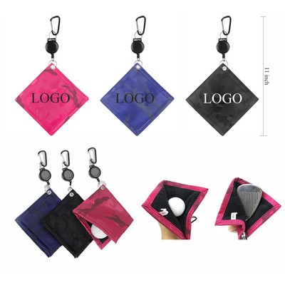 Waterproof Golf Ball Towel With Retractable Keychain