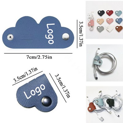 PU Leather Heart-Shaped Cord Organizer