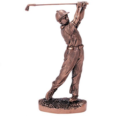 9 1/2" Antique Bronze Male Gold Player Figure