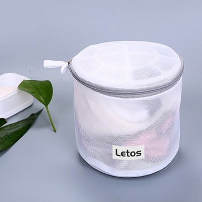 165g Heavy Duty Cylindrical Mesh Laundry Bags Laundry Wash Bags for Delicates-Woven Label