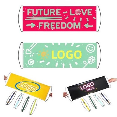 Retractable Hand Held Banner Flag Outdoor Full Color