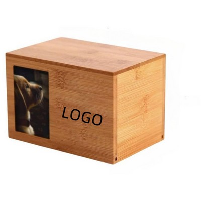 Bamboo and Wooden Pet Urn W/Photo Frame
