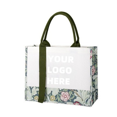 Floral Print Tote Bag Customizable with UV Printing