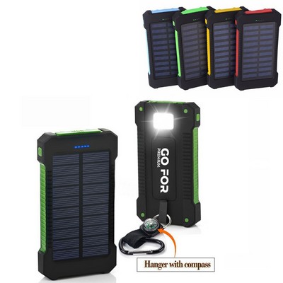 10000mAh Solar Power Bank with Flashlight