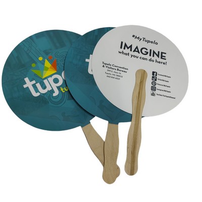 Round Wood Hand Fan (1 layer)