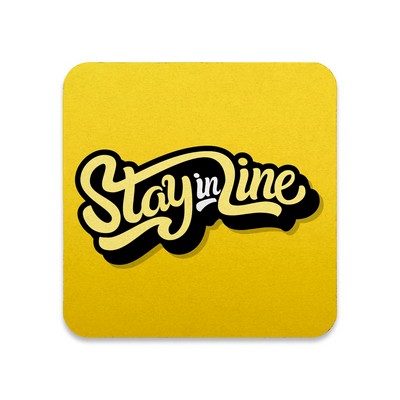 3.5" x 1.5mm Square Pulpboard Coaster - Full color print - Double-sided