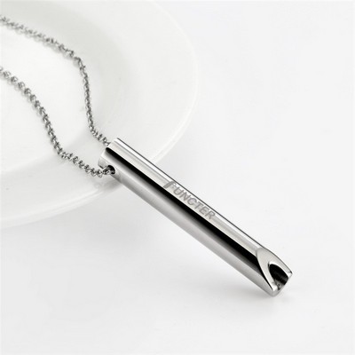 Stainless Steel Whistle Pendant Necklace