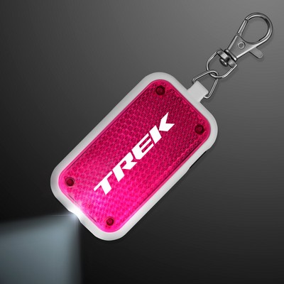 Clip-On Light Pink Safety Blinkers, Keychain Flashlight - PRINTED