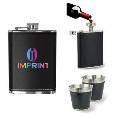 Compact Hip Flask and Funnel Set