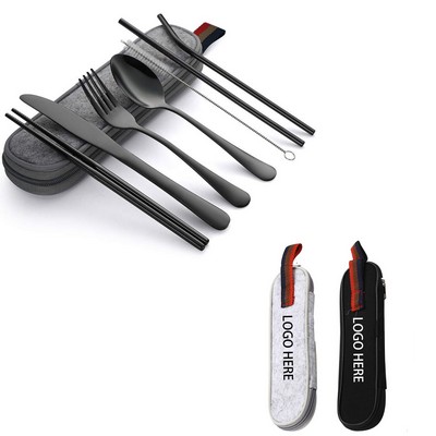 Titanium-Plated Stainless Steel Portable Cutlery Set
