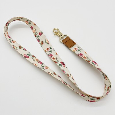 Floral Leather Buckle Lanyard