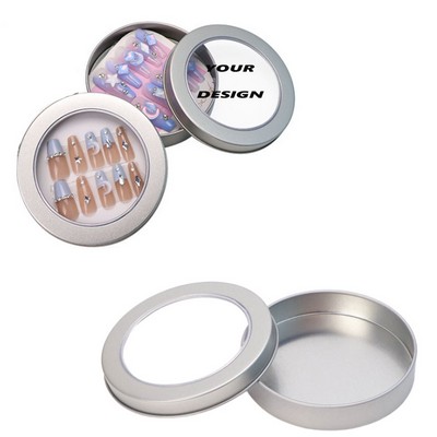 Round Tin Gift Box With Window
