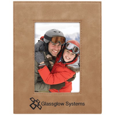 4" x 6" Light Brown Leatherette Photo Frame