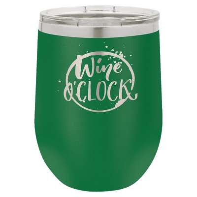 Polar Camel 12 oz. Green Vacuum Insulated Stemless Wine Tumbler with Lid