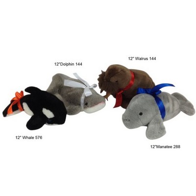 12" Plush Dolphin Stuffed Animal