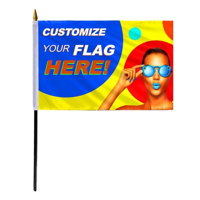 4" x 6" Custom Vinyl Stick Flag - Digital Print