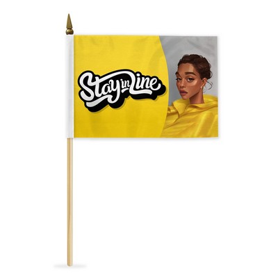 8"x12" Custom 2-sided Vinyl Stick Flag - Digital Print