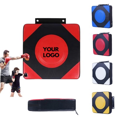 Pad Wall Mounted PU Leather Boxing Punch Pad w/ Height for MMA Karate Training