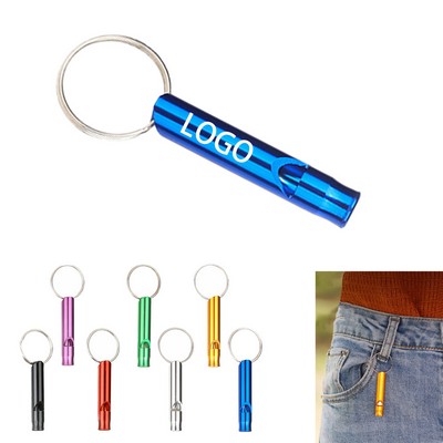 Long Metal Whistle Keychain