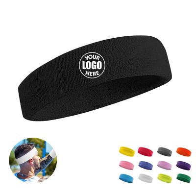 Cotton Terry Sweat-Wicking Sports Headband