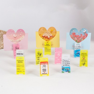 Custom Small Acrylic Standing Card Holder W/ Clip For Photos