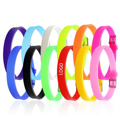 Silicone Colorful Wristband w/Buckle