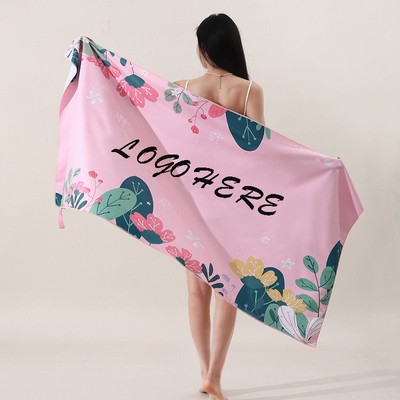 27 1/2"x 59" Eco-friendly Sublimated Microfiber Beach Towel
