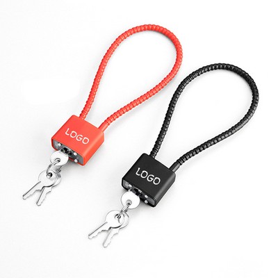 13" Cable Lock W/3 Keys Master/Dedicated Key System for Public/Private Use Padlock