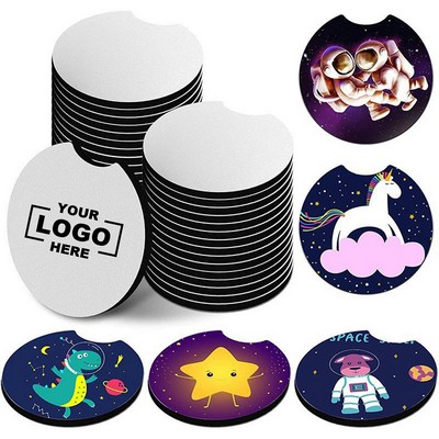 Custom Sublimation Neoprene Car Coaster With Finger Notch